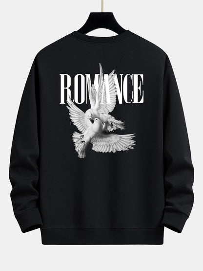 Romantic Doves Back Print Relax Fit Sweatshirt