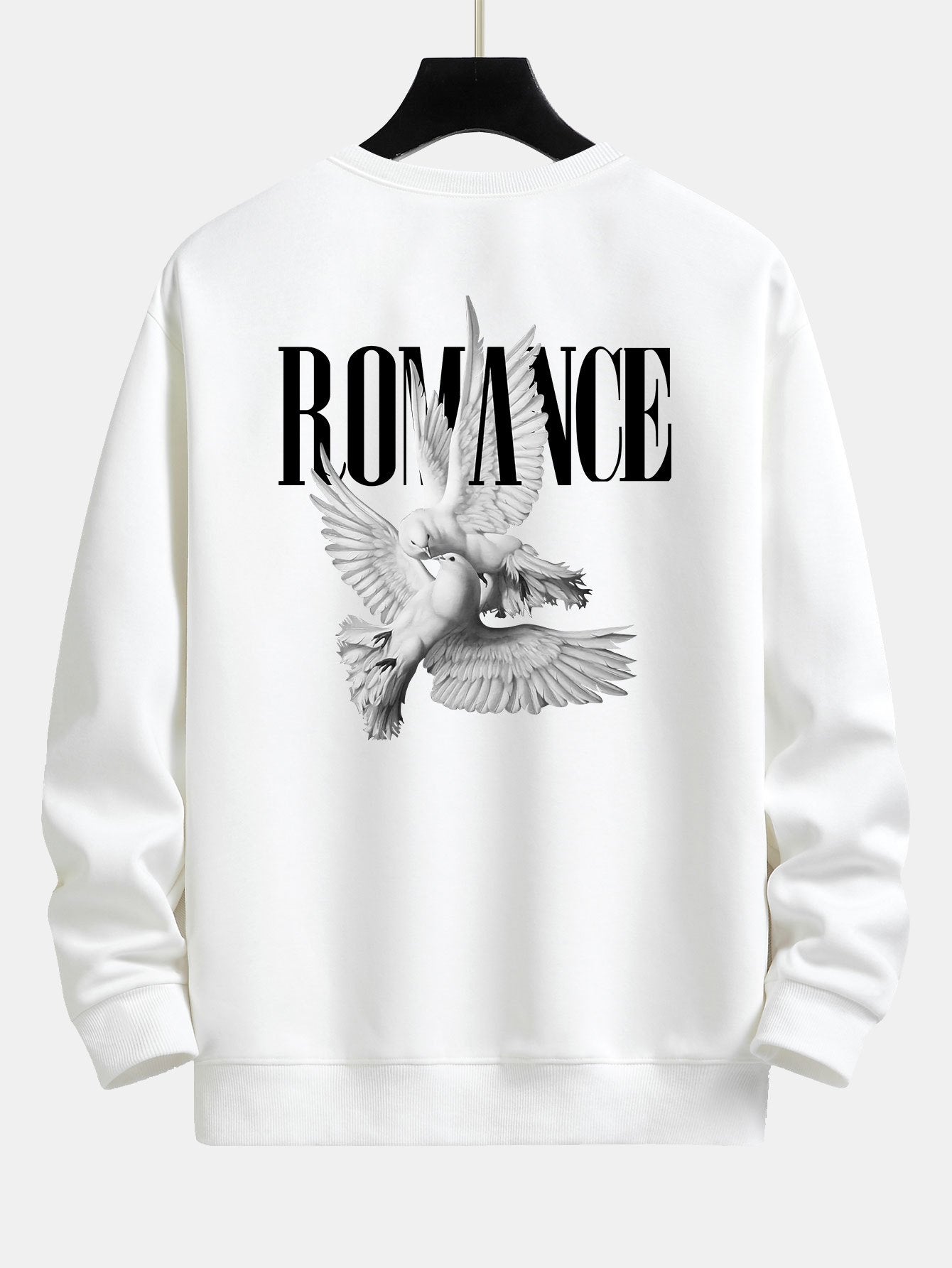 Romantic Doves Back Print Relax Fit Sweatshirt