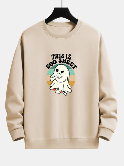 Ghost Slogan Print Relax Fit Sweatshirt