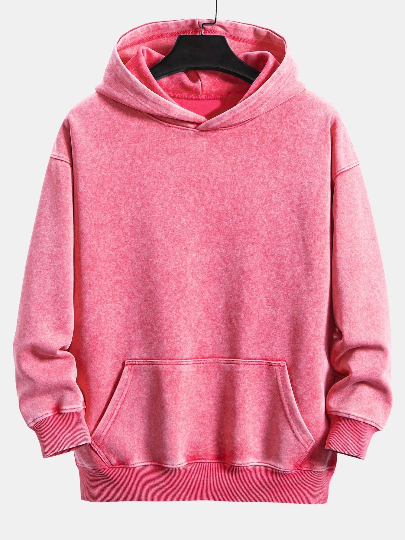 Relax Fit Washed Distressed Hoodie