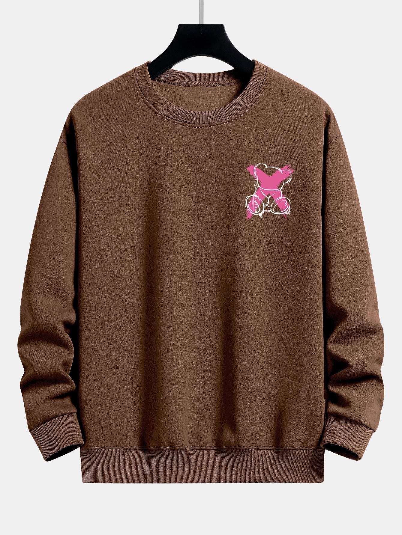 Graffiti Bear Print Relax Fit Sweatshirt