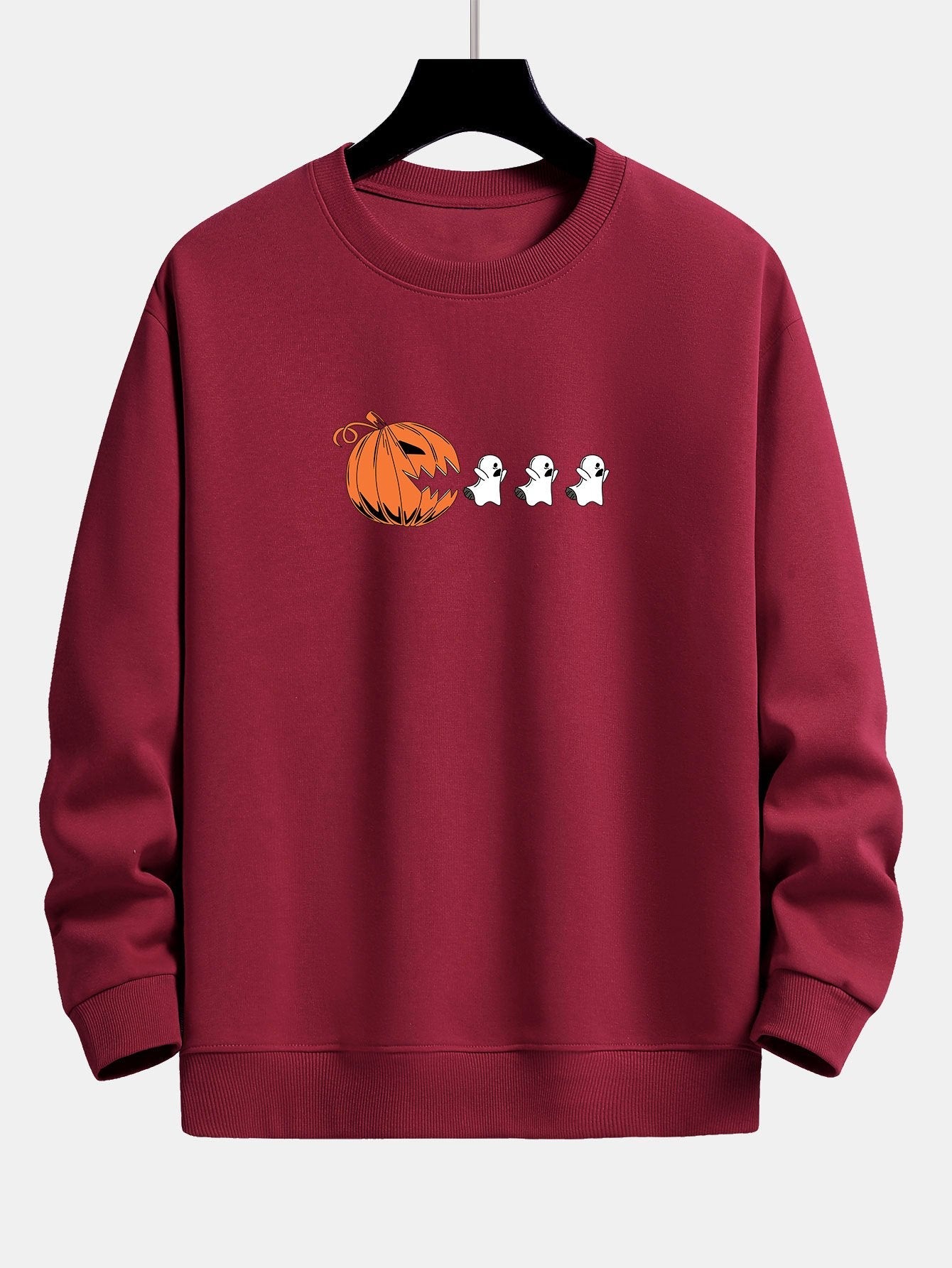 Pumpkin Chasing Ghosts Print Relax Fit Sweatshirt