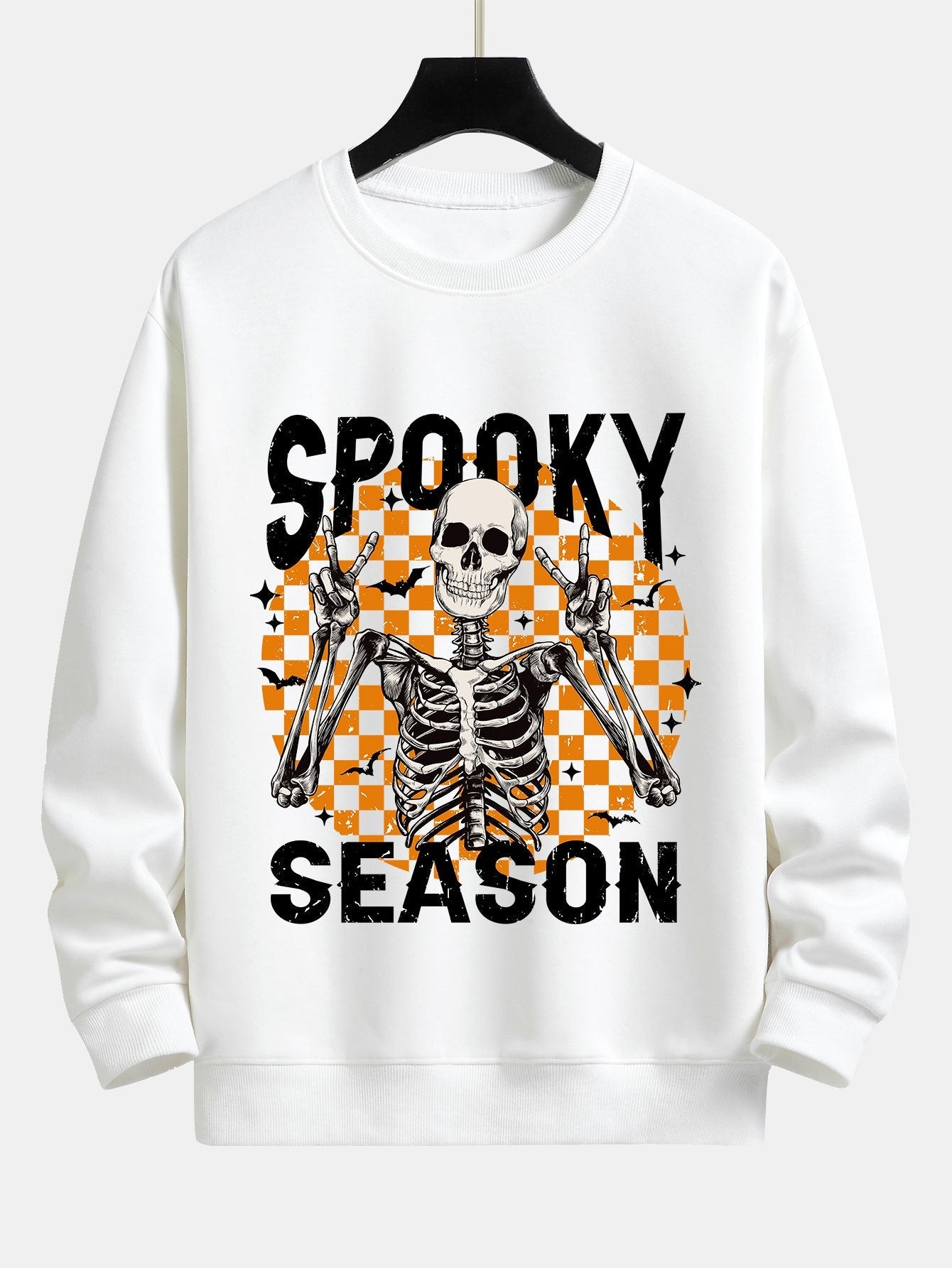 Spooky Season Skeleton Print Relax Fit Sweatshirt