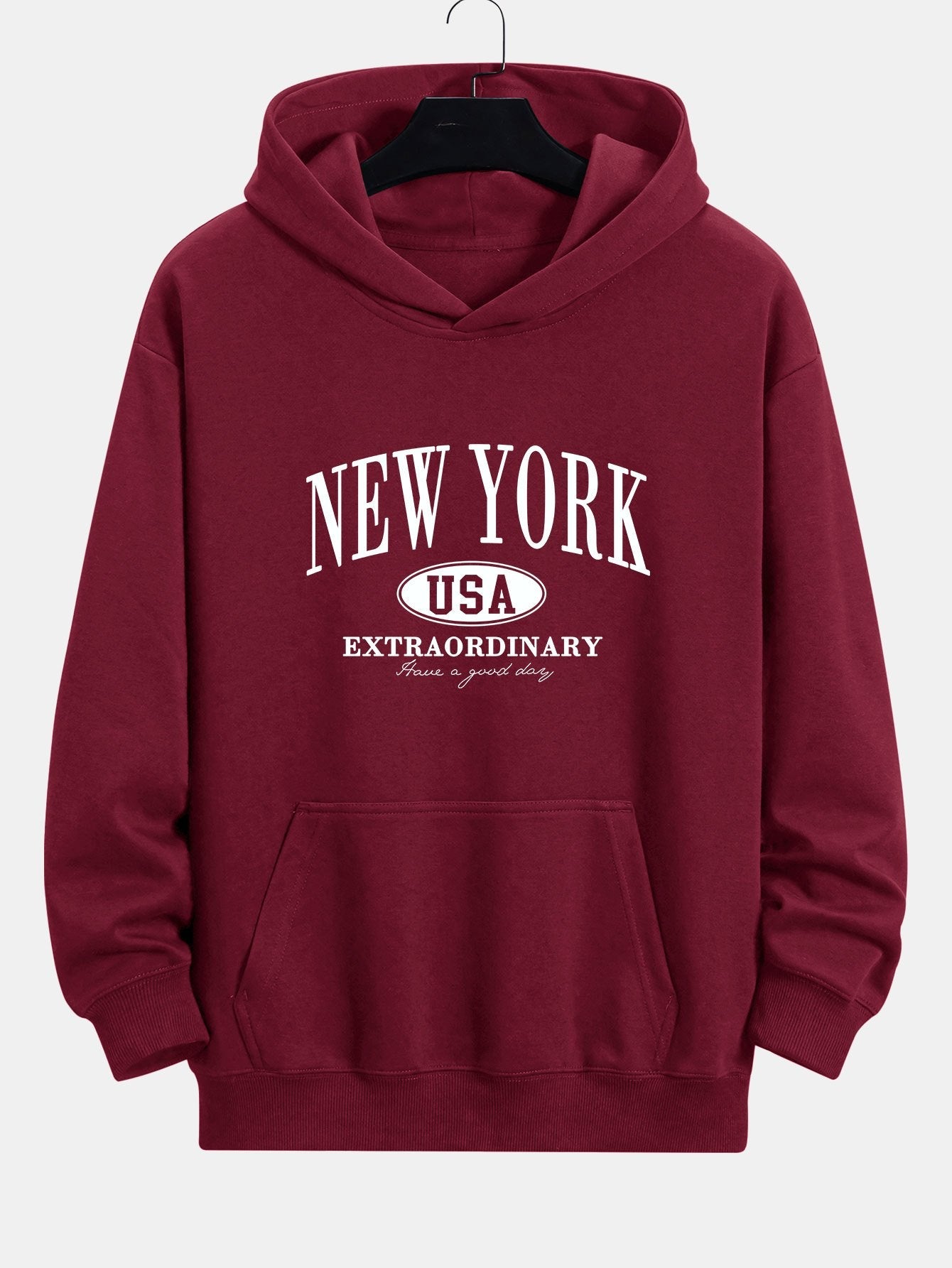 New York Print Relax Fit Hoodie