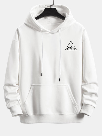 Triangle Mountain Print Relax Fit Hoodie