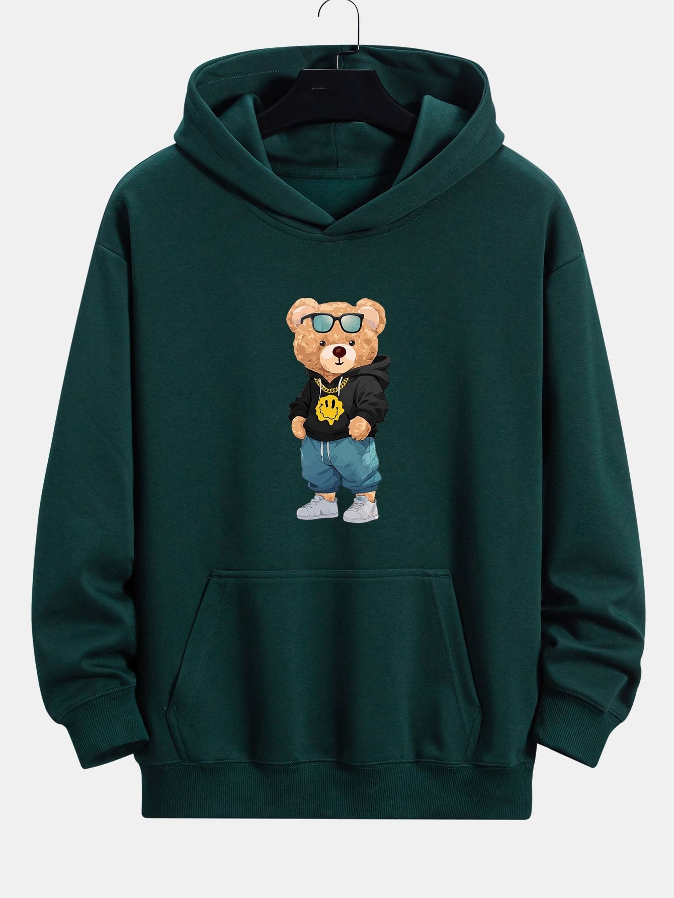 Hip Hop Bear Print Relax Fit Hoodie