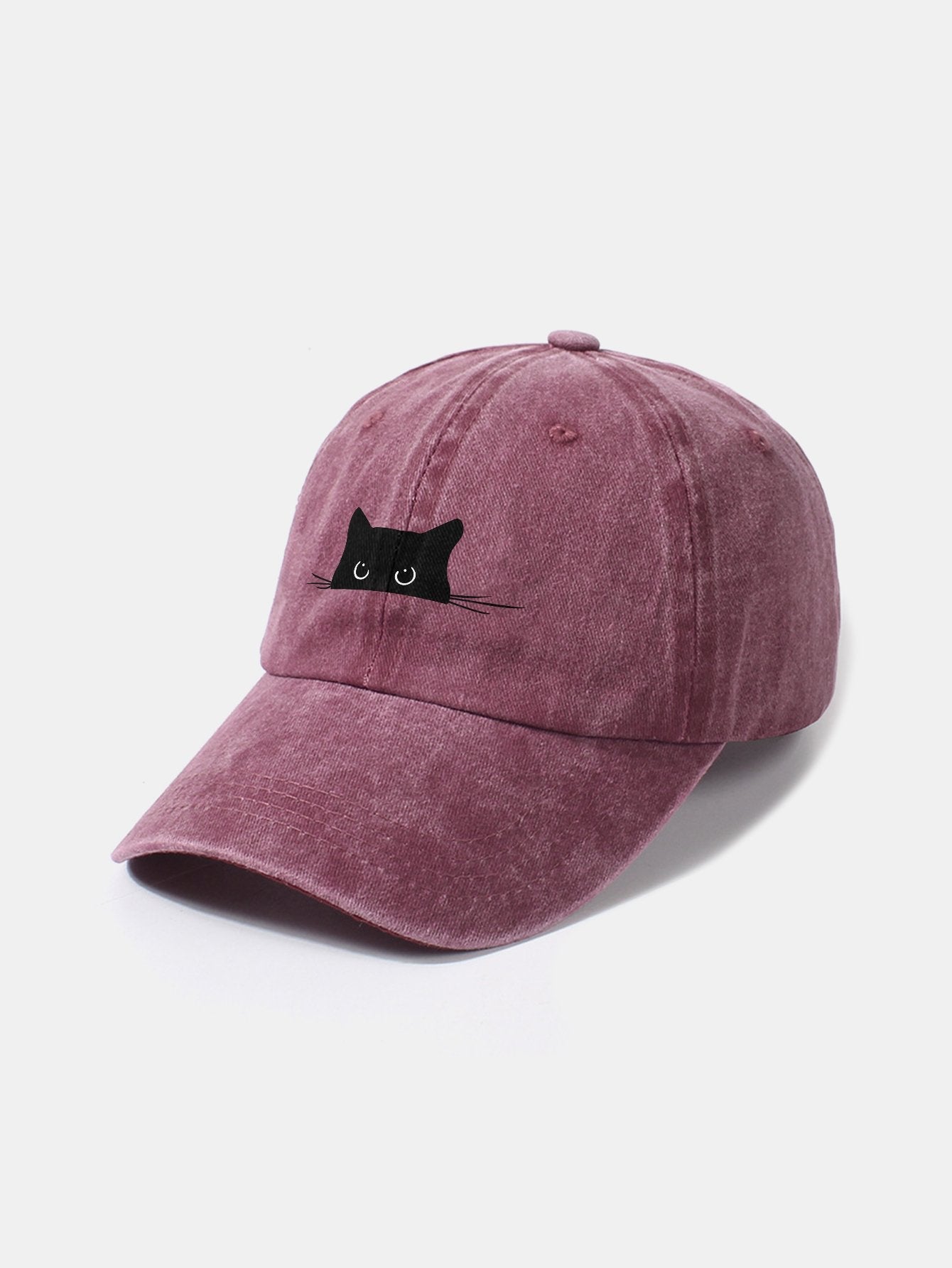 Cat Pattern Casual Washed Cotton Baseball Cap