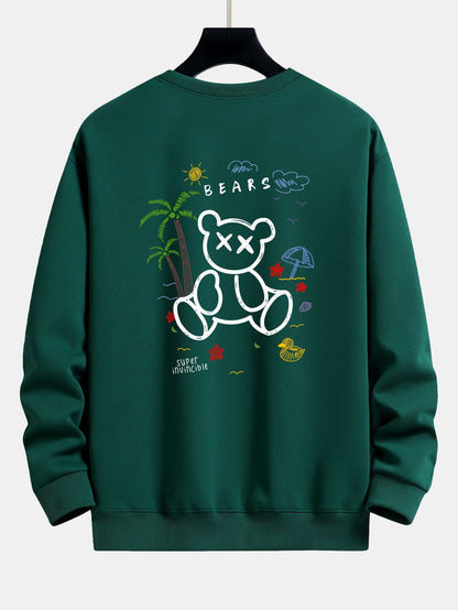 Bear On Vacation Print Relax Fit Sweatshirt