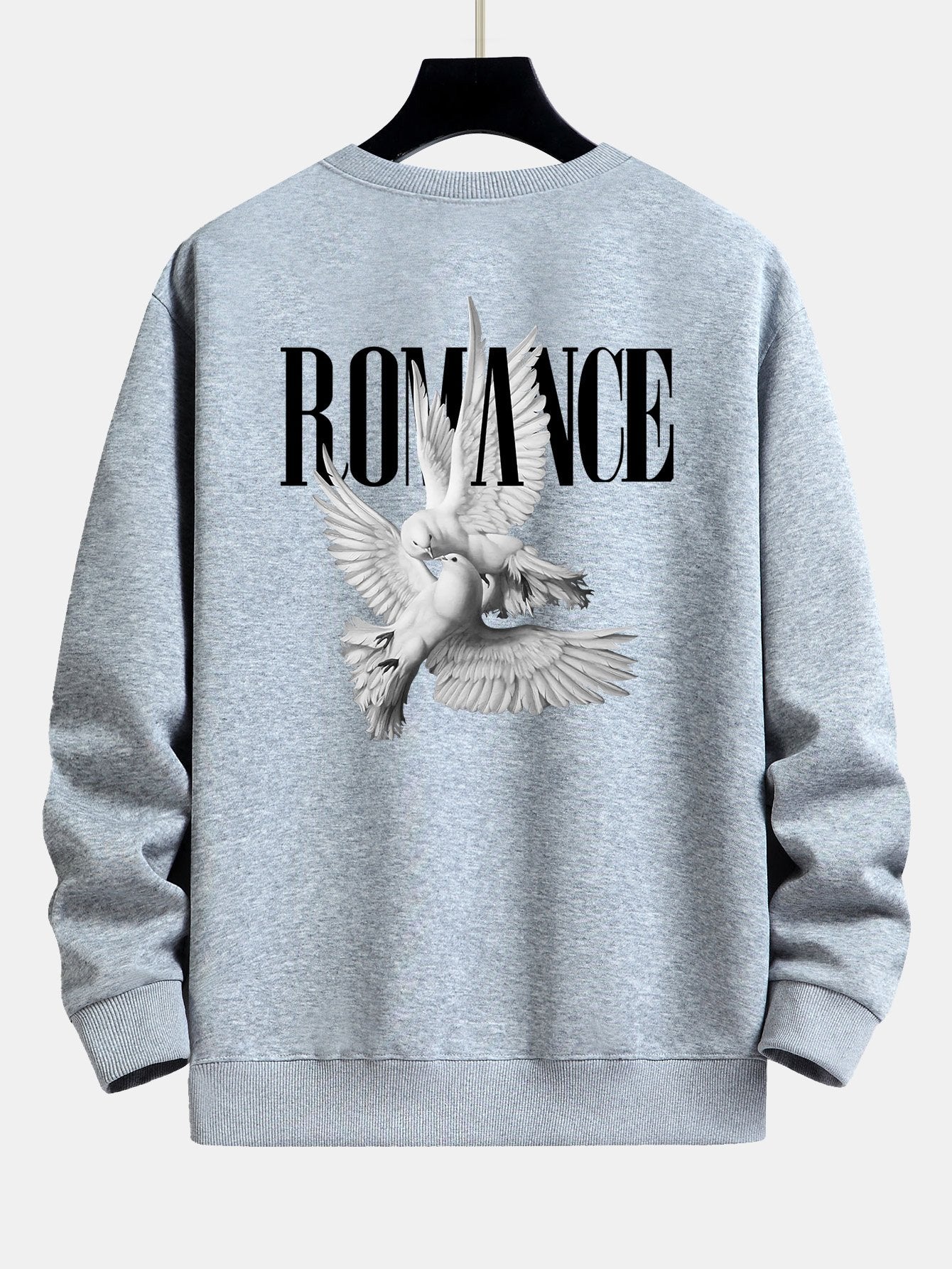 Romantic Doves Back Print Relax Fit Sweatshirt