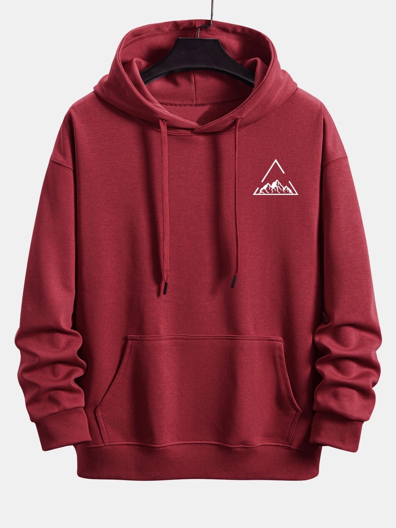 Triangle Mountain Print Relax Fit Hoodie