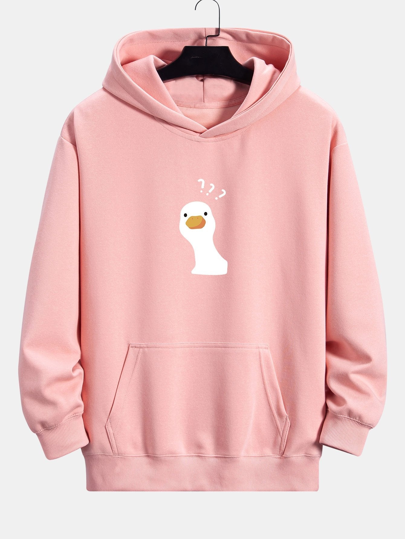 Question Mark Doubtful Duck Print Relax Fit Hoodie