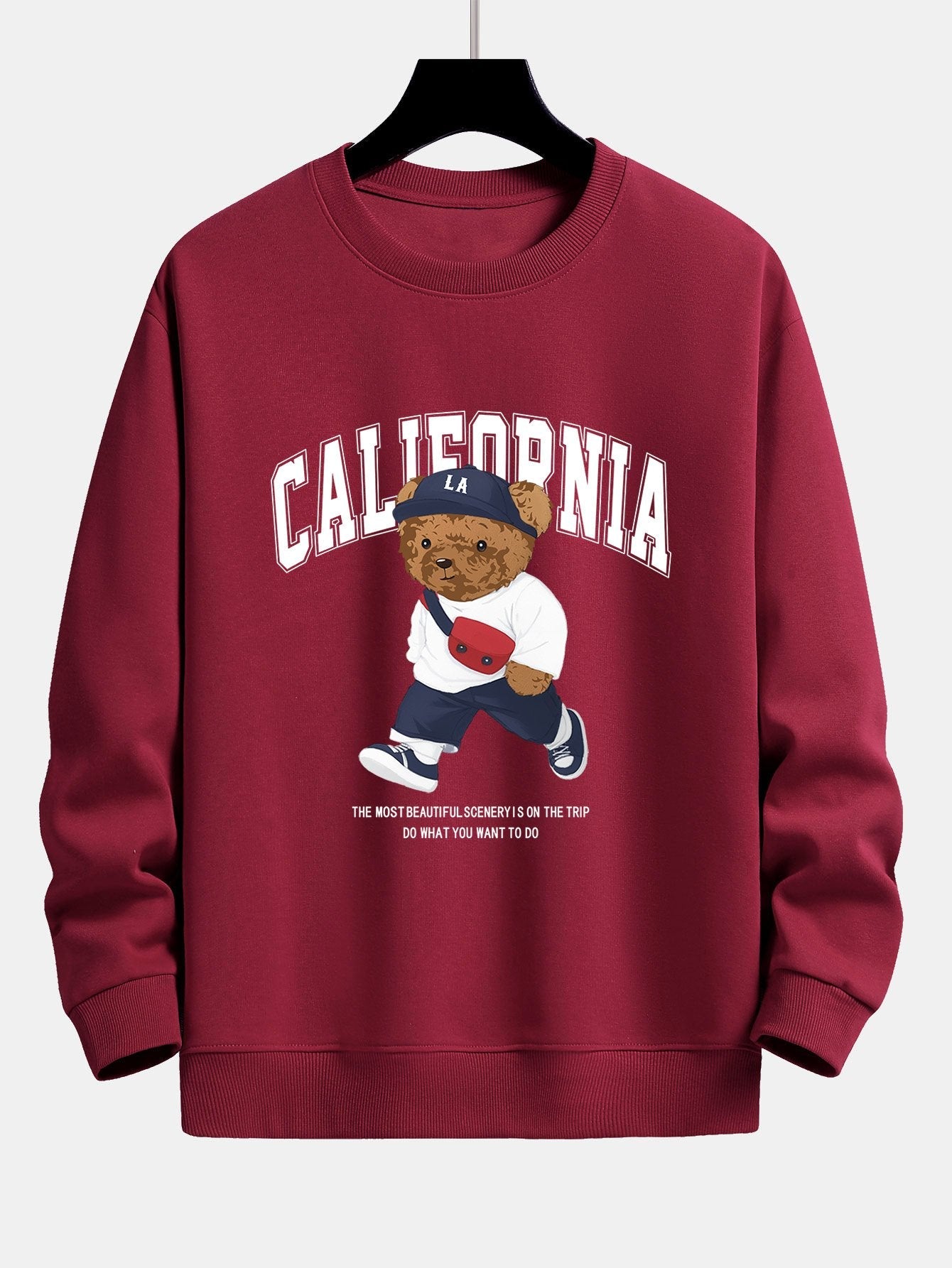 California Fashion Bear Print Relax Fit Sweatshirt