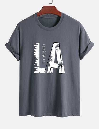 Regular Fit Los Angeles Print Cotton T-Shirt