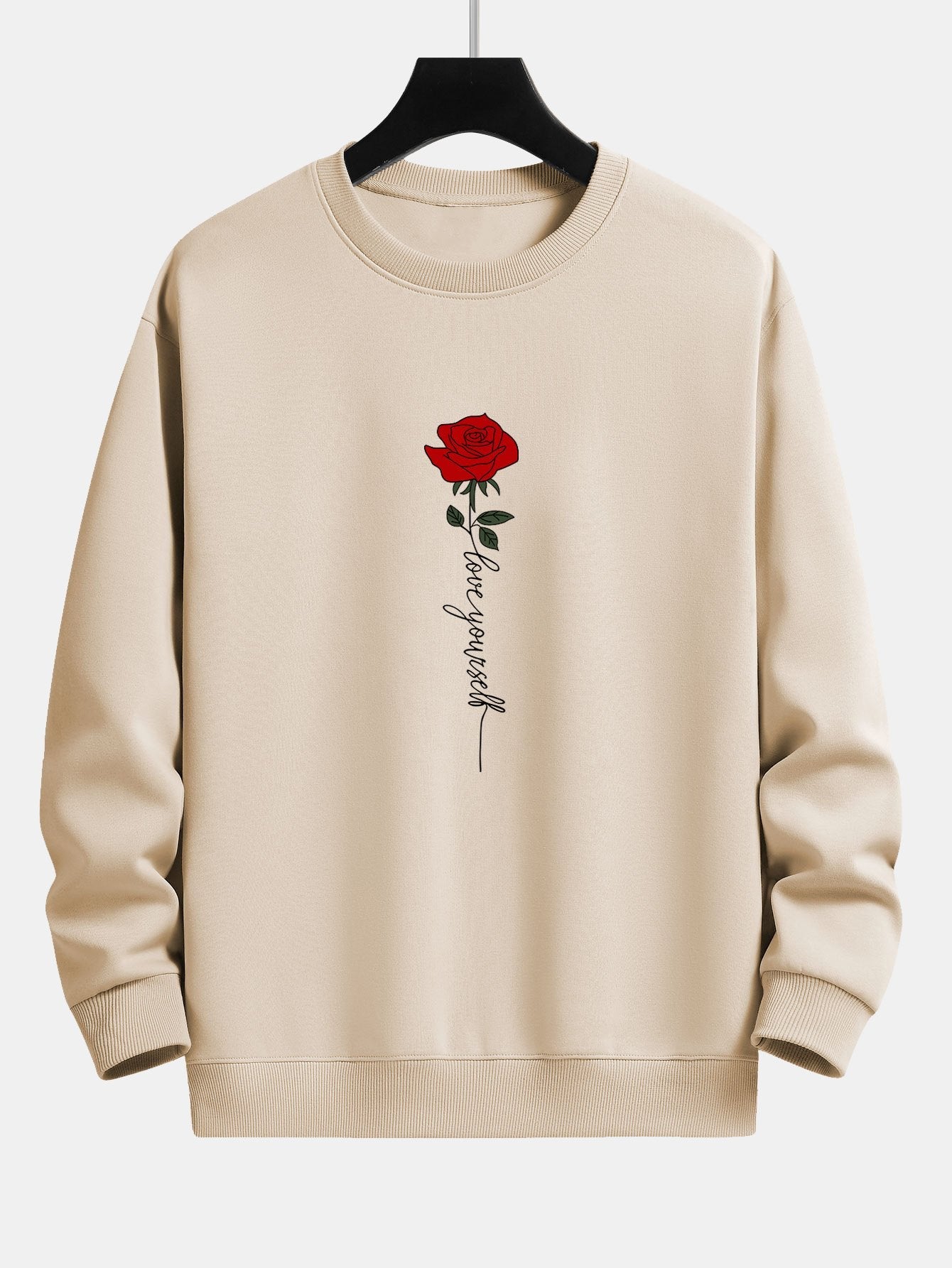 Rose Slogan Print Relax Fit Sweatshirt