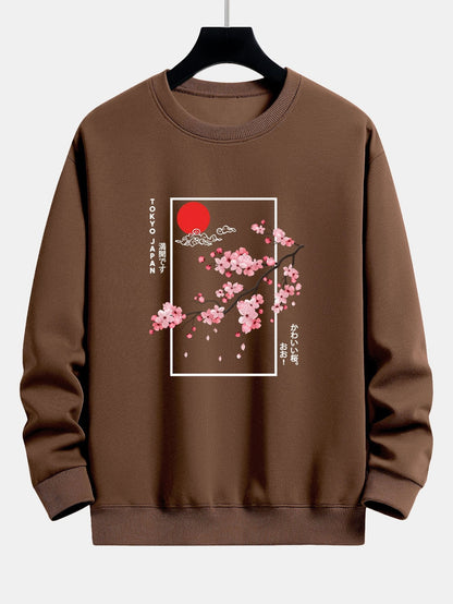 Cherry Blossom Slogan Print Relax Fit Sweatshirt