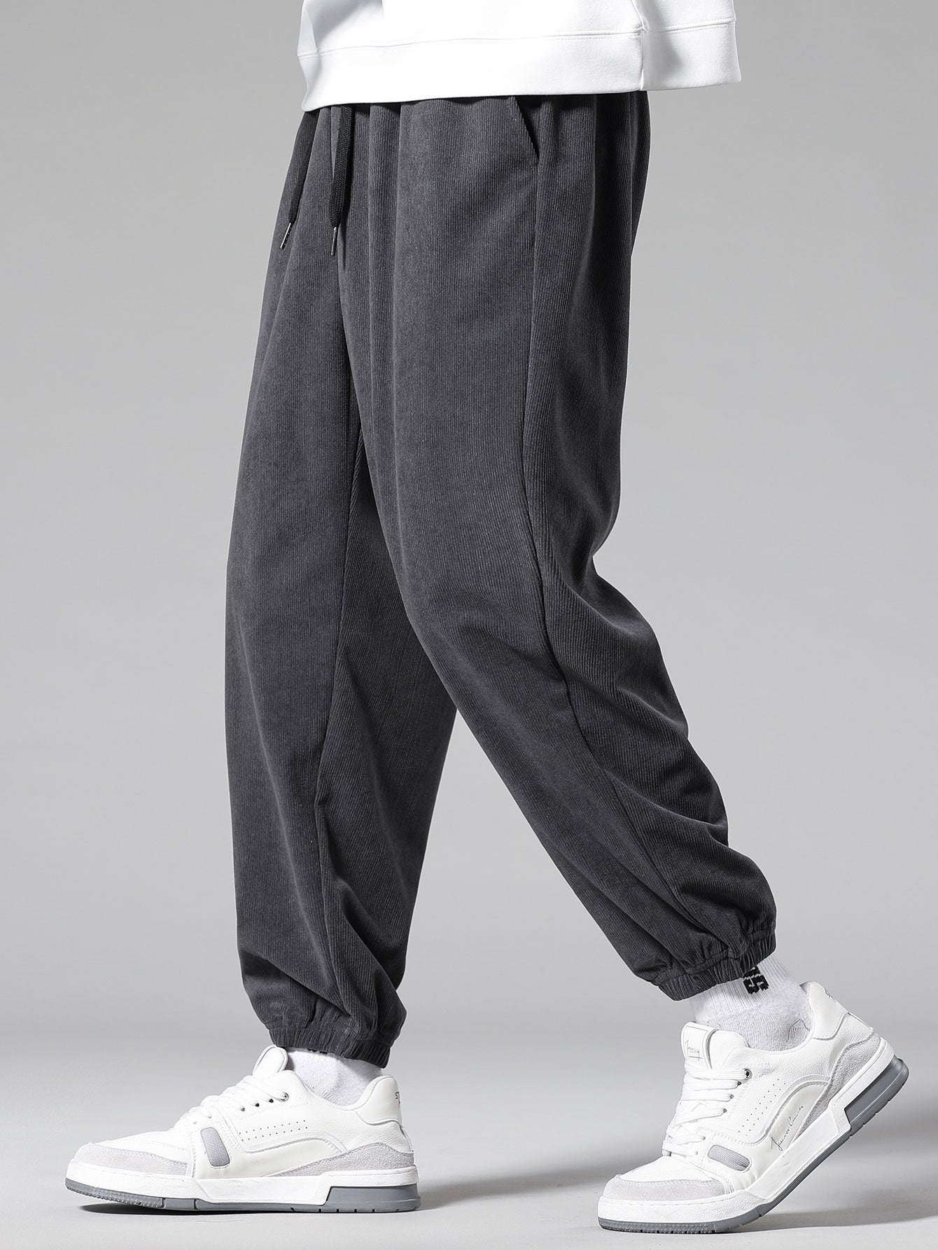 Corduroy Drawstring Jogging Pants