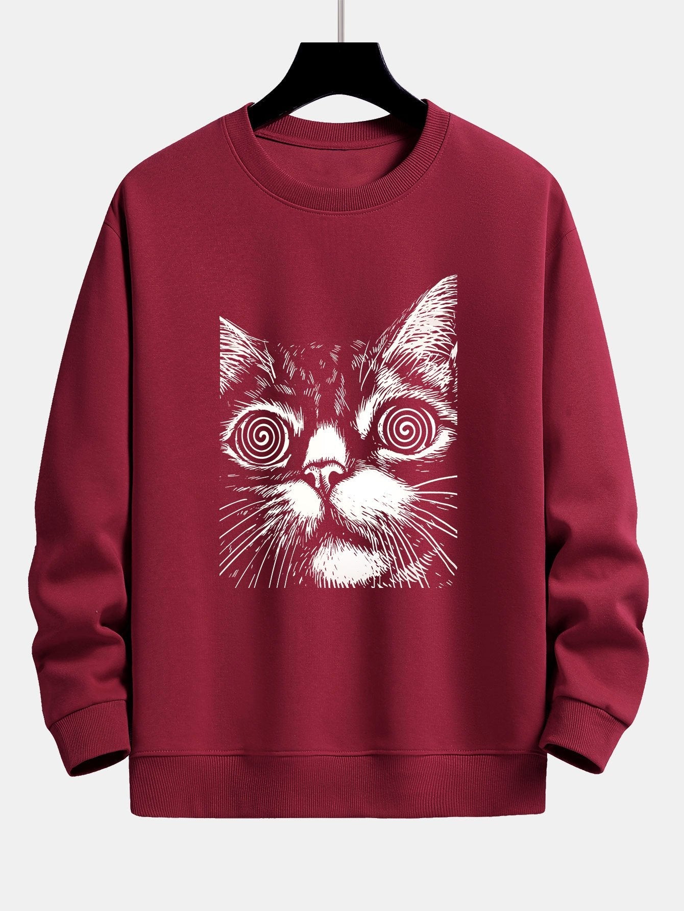 Sketch Cat Print Relax Fit Sweatshirt