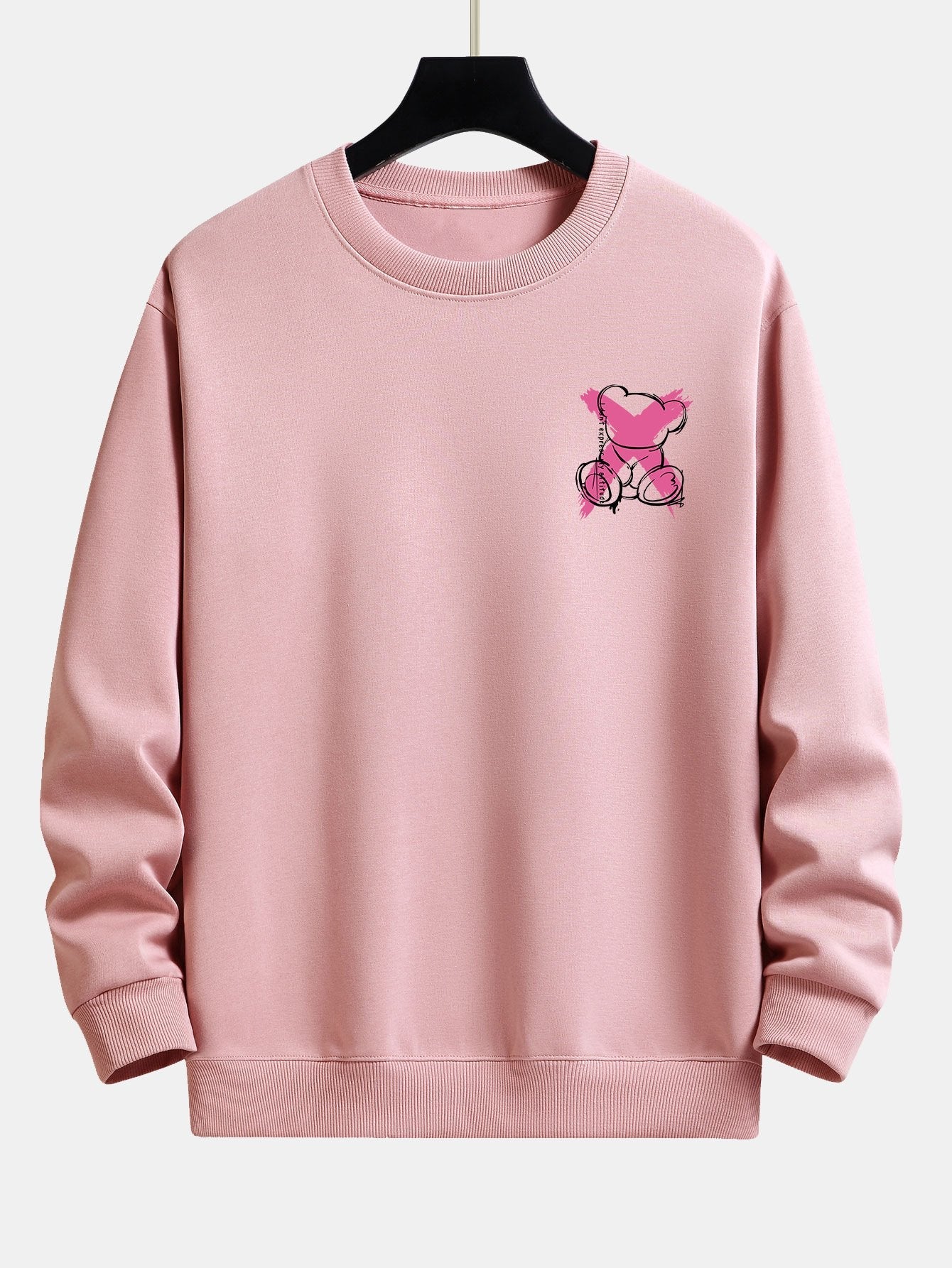 Graffiti Bear Print Relax Fit Sweatshirt