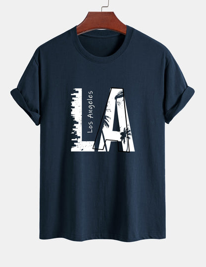 Regular Fit Los Angeles Print Cotton T-Shirt