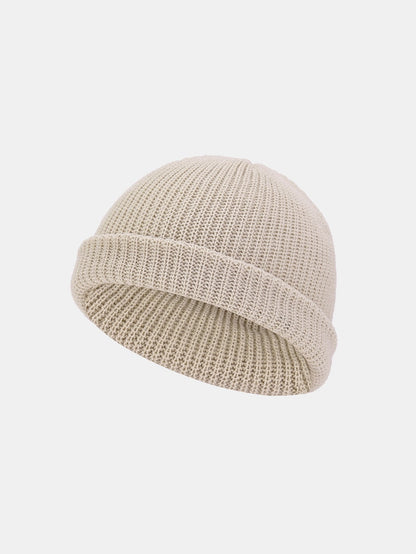 Solid Color Warm Knit Beanie Hat