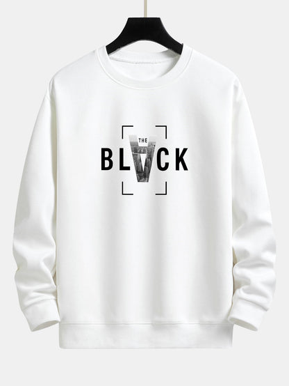 Black Print Relax Fit Sweatshirt