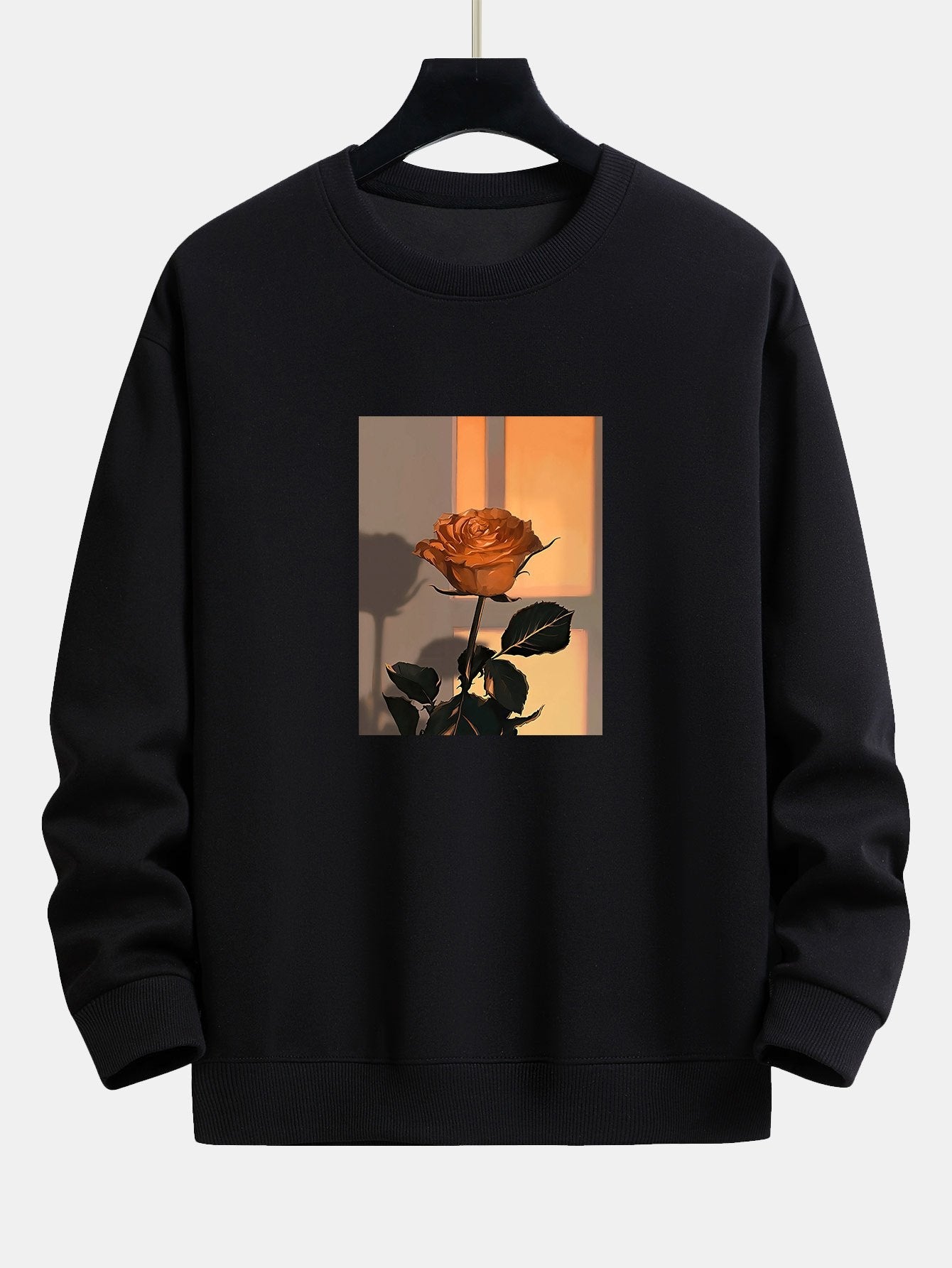 Sunset Rose Print Relax Fit Sweatshirt