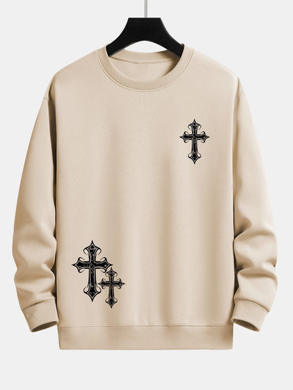 Cross Print Relax Fit Sweatshirt