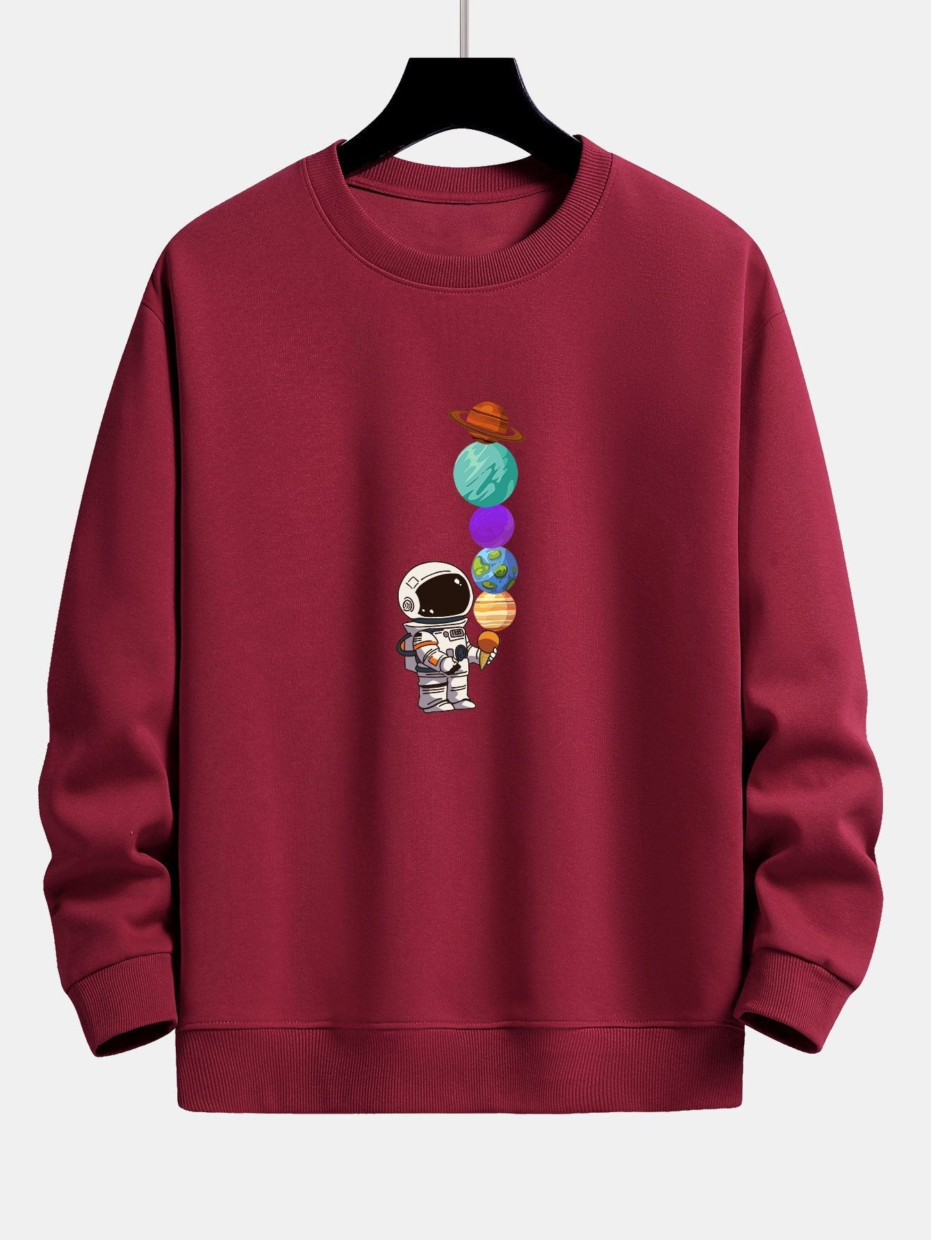 Planet Astronaut Print Relax Fit Sweatshirt