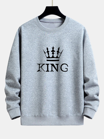 King Crown Print Relax Fit Sweatshirt