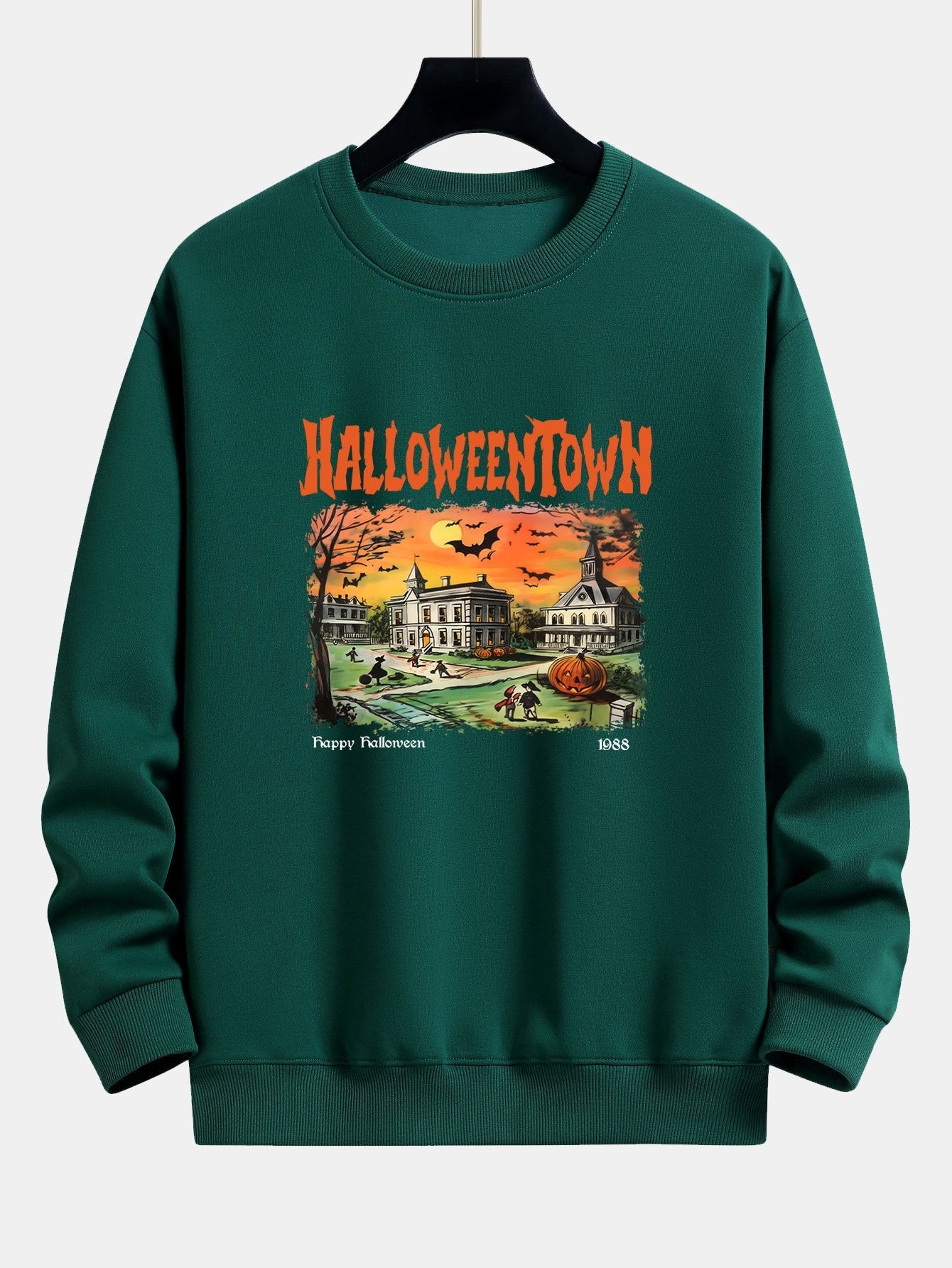 Halloween Town Print Relax Fit Sweatshirt