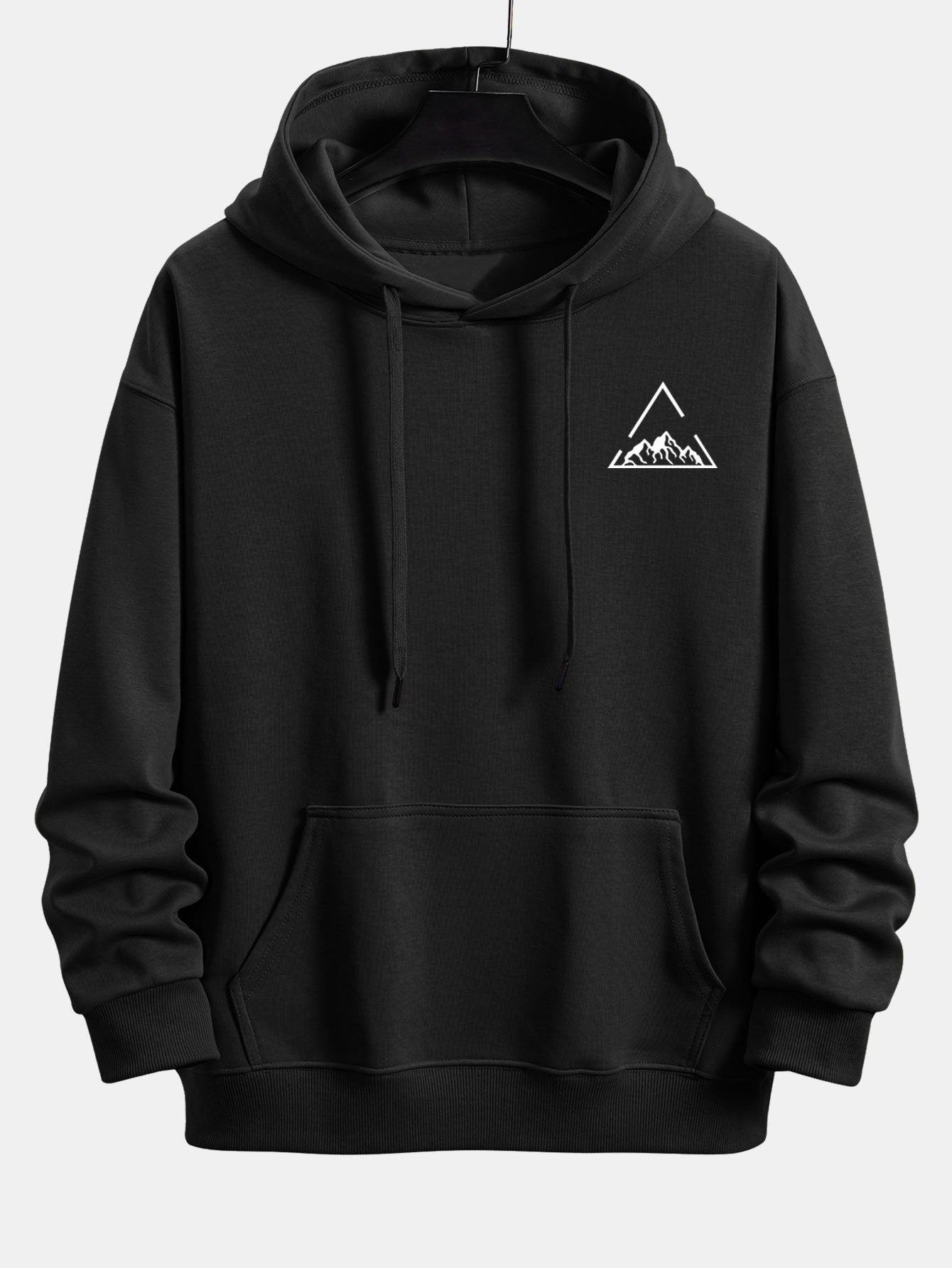 Triangle Mountain Print Relax Fit Hoodie