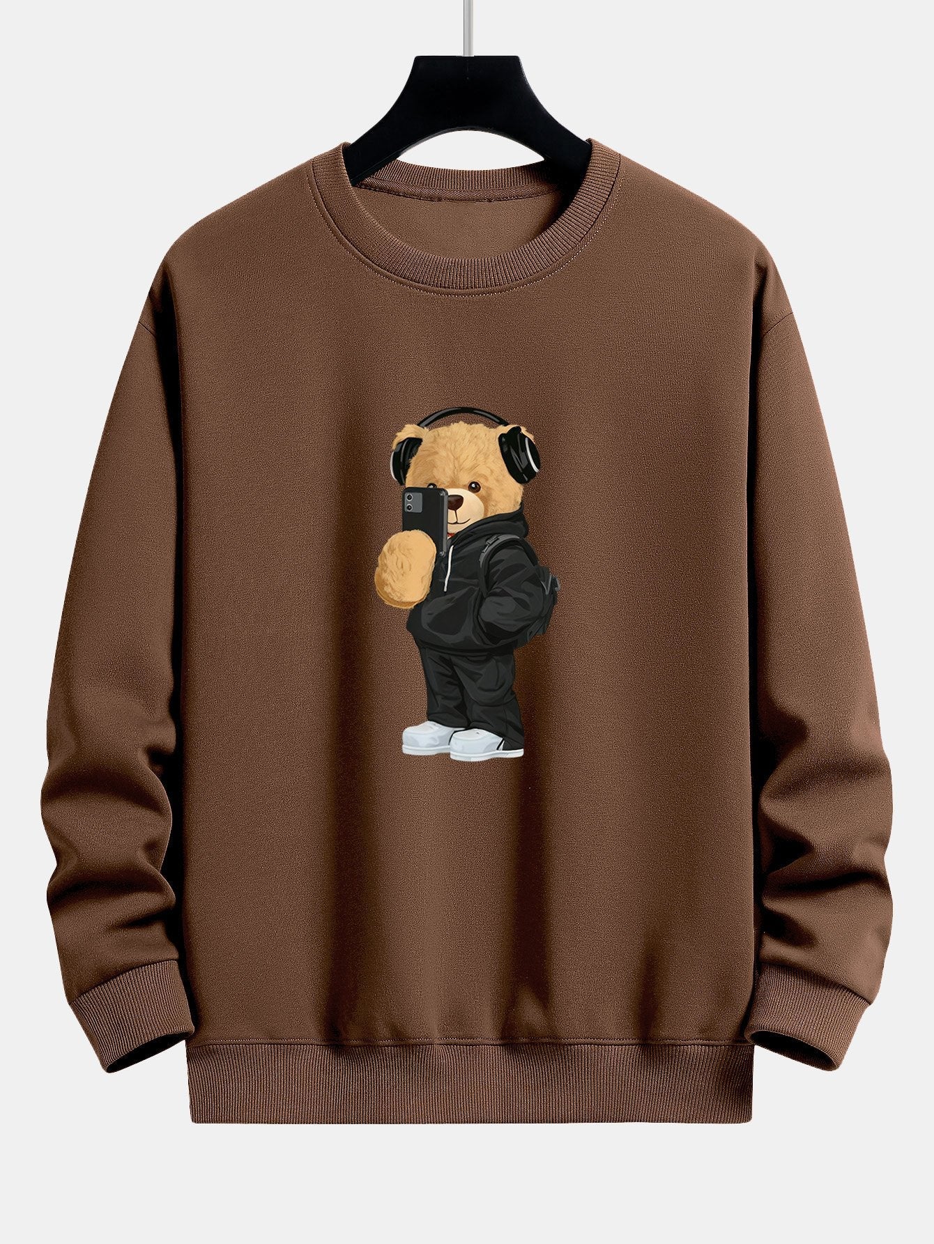 Fashion Bear Taking Photo Print Relax Fit Sweatshirt