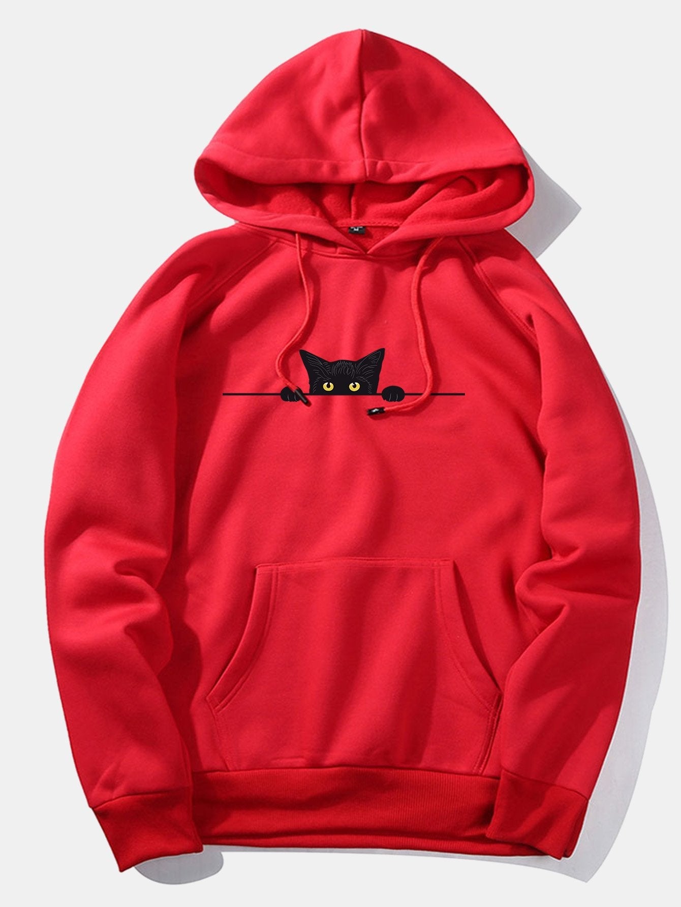 Black Cat Print Hoodie