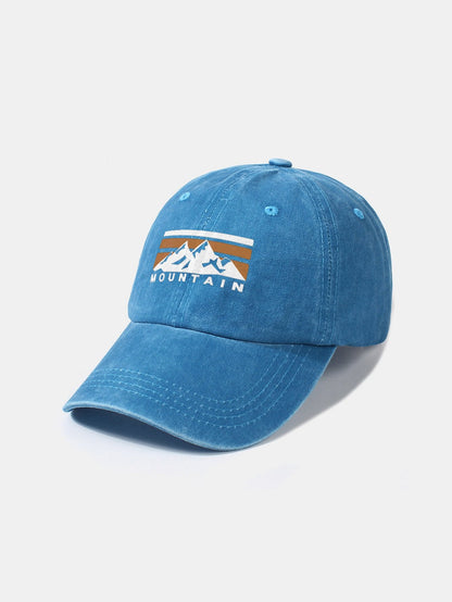 Mountains Pattern Classic Retro Washed Distressed Cotton Baseball Cap