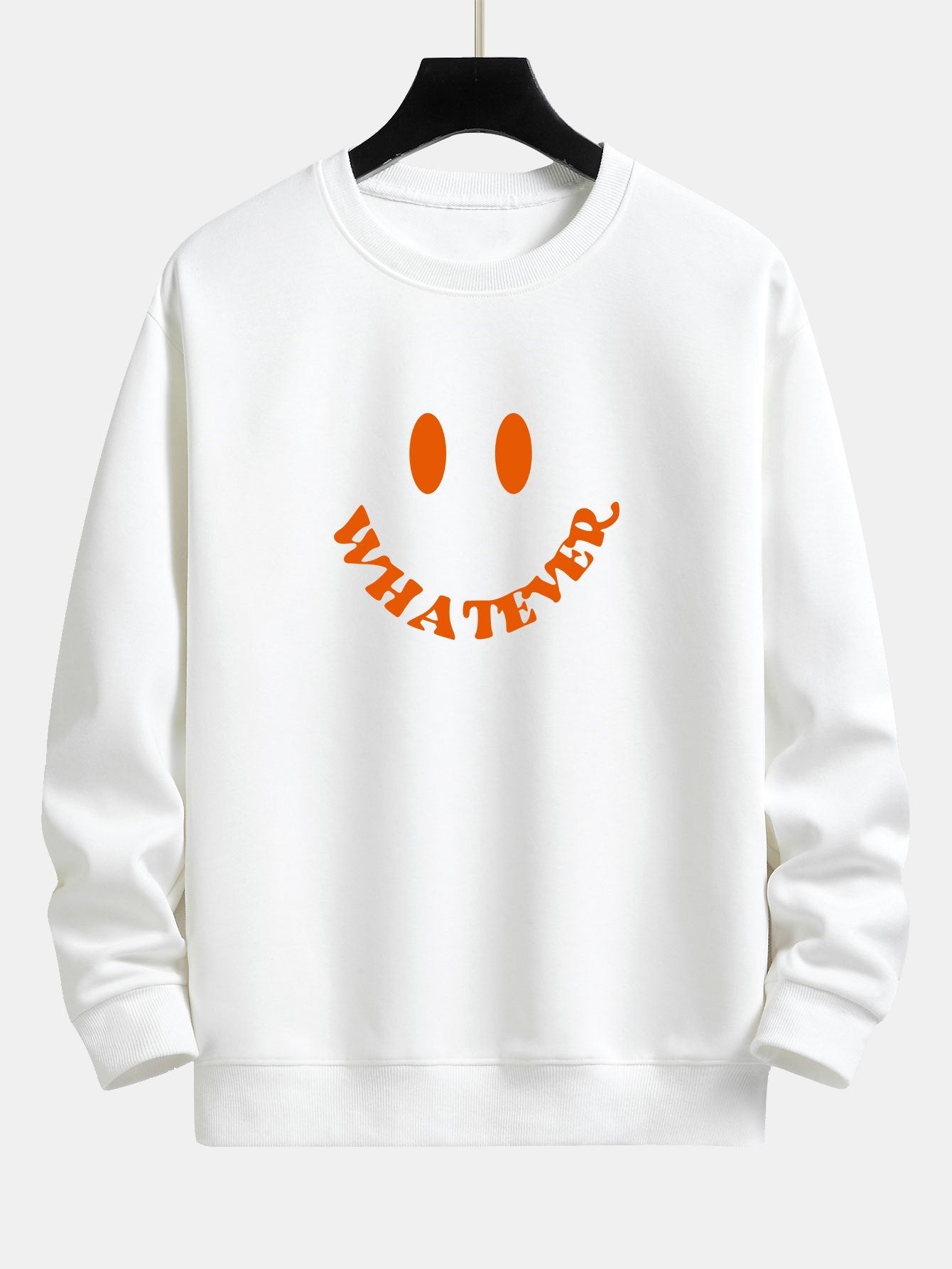 Smiley Face Slogan Print Relax Fit Sweatshirt