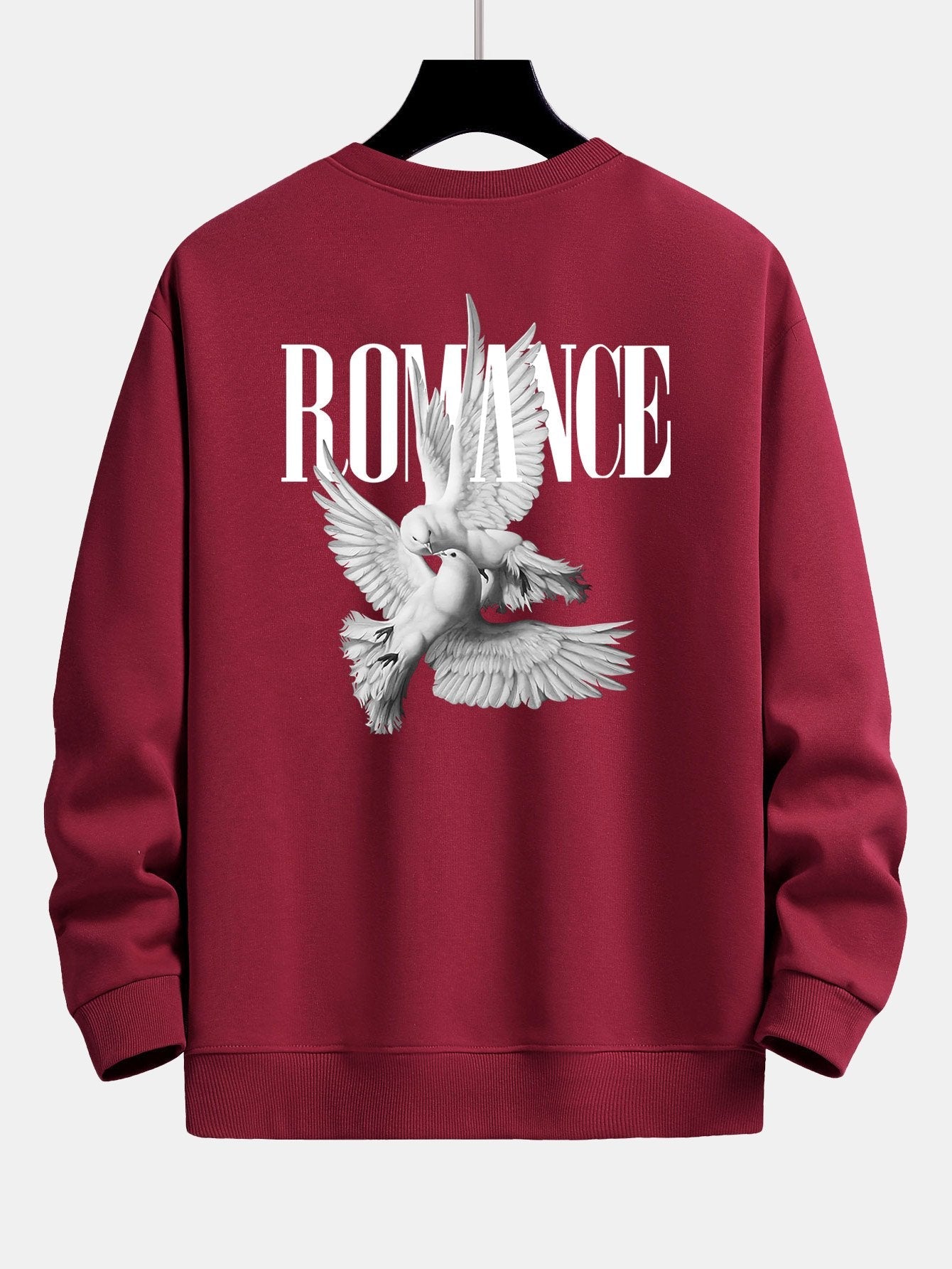 Romantic Doves Back Print Relax Fit Sweatshirt