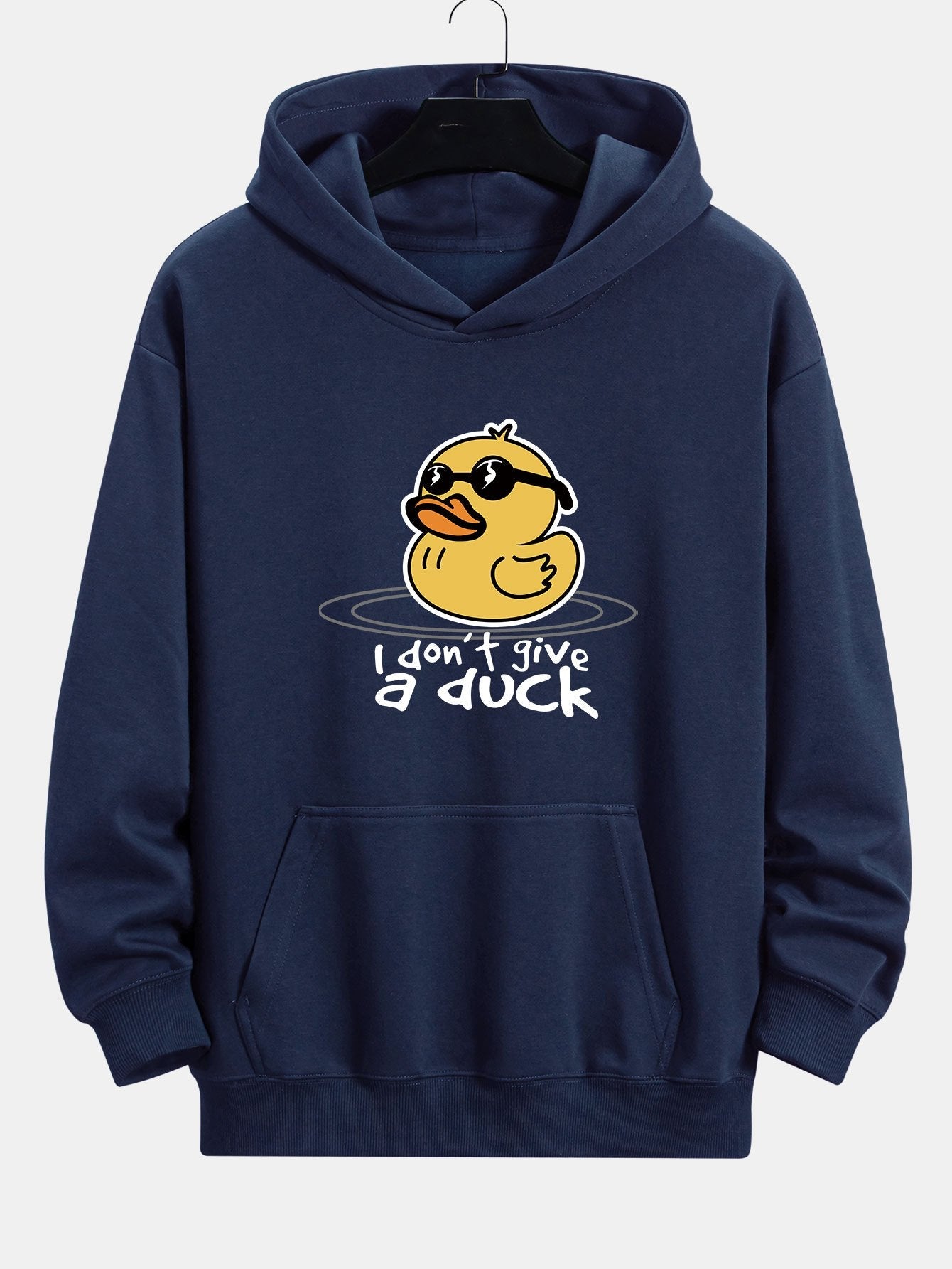 Yellow Duck With Sunglasses Print Relax Fit Hoodie